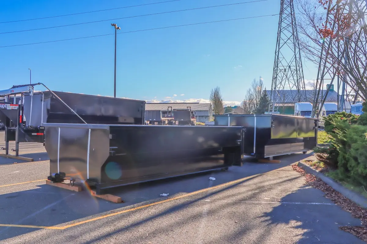 Roll-off dumpster ready for waste disposal at job site for Construction Dumpster Rental in East Vincent